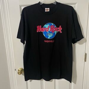 Hard Rock Cafe Black Tee with Blue and Red Logo new